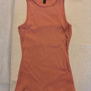 Women's Sleeveless Ribbed Top - Rust